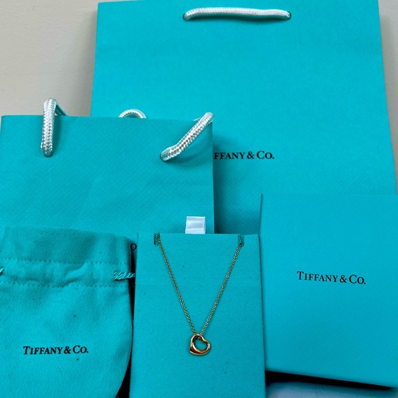 🔴Authentic TIFFANY & CO 18K ROSE GOLD Open Heart Necklace 🔴 - Picture 2 of 13